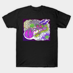 Neon Dragon With 4 Elements Variant 11 T-Shirt